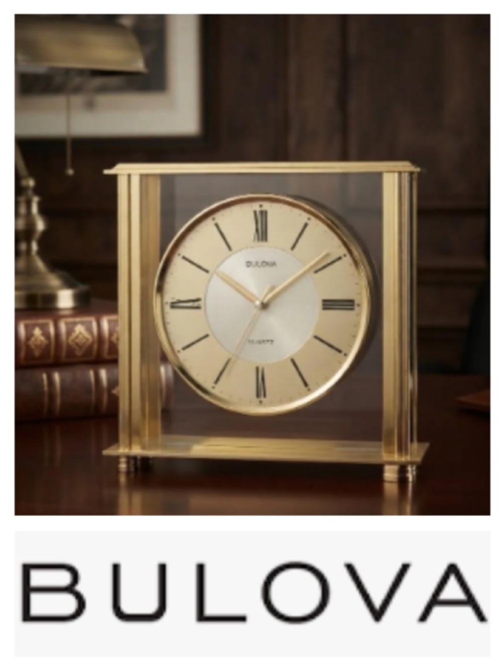 Bulova Grand Prix Clock Mantle/ Desk Clock